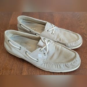 Gray Canvas Sperry Boat Shoes